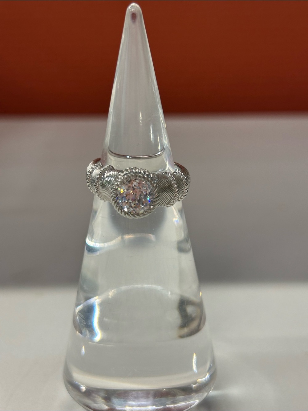 Judith Ripka Silver Rope Band Ring size 9 - Picture 2 of 9
